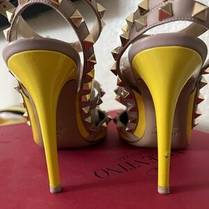 Valentino Yellow Studded Heels